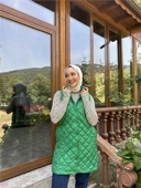 Despina Kapitone Fermuarlı Çıtçıtlı Kolsuz Yelek - 71150.111 - Benetton Yeşil - 9