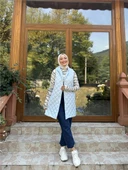 Despina Kapitone Fermuarlı Çıtçıtlı Kolsuz Yelek - 71150.112 - Buz Mavisi - 1