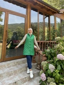 Despina Kapitone Fermuarlı Çıtçıtlı Kolsuz Yelek - 71150.111 - Benetton Yeşil - 1