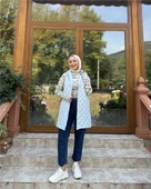 Despina Kapitone Fermuarlı Çıtçıtlı Kolsuz Yelek - 71150.112 - Buz Mavisi - 6