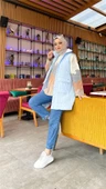 Ahenk Kapitone Cepli Kolsuz Yelek - 71152.112 - Buz Mavisi - 2