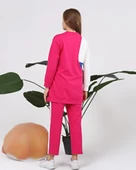 Sıfır Yandan Cep Detaylı Ribanalı İkili Eşofman Spor Takımı - 70086.025 - Fuşya thumbnail 2