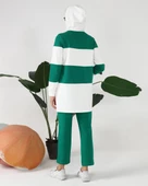 Yatay Çizgi Desenli İki Renk Kapşonlu İkili Eşofman Spor Takımı - 70079.111 - Beneton Yeşil thumbnail 4