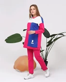 Alya Üç Renk Geçişli Garnili İkili Eşofman Spor Takımı - 70096.025 - Fuşya thumbnail 4