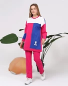 Alya Üç Renk Geçişli Garnili İkili Eşofman Spor Takımı - 70096.025 - Fuşya thumbnail 3