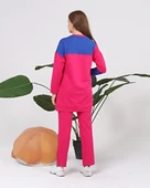 Alya Üç Renk Geçişli Garnili İkili Eşofman Spor Takımı - 70096.025 - Fuşya thumbnail 5