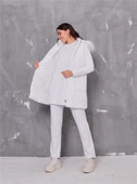Sarah Kapşonlu Şişme Yelekli Spor Üçlü Takım - 70030.002 - Beyaz thumbnail 7