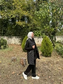 Dafne Cepli Eşofman Kolsuz Yelek Beli Lastikli Pantolon Üçlü Takım - (38-46) - 71149 - Siyah - 4