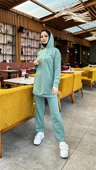 Kapşonlu O Yaka Sade Basic İkili Eşofman Spor Takımı - 03039.100 - Çağla Yeşili thumbnail 2