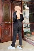 Çıtçıtlı Yandan Cepli İkili Sade Basic Eşofman Spor Takımı - 12009.003 - Siyah thumbnail 10