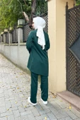 Kruvaze Bisiklet Yaka Sade Basic Tunik Panolon İkili Takım - 03076.021 - Nefti - 7