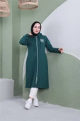 Yazı Baskılı Fermuarlı Kapşonlu Uzun Sweat - 03081.021 - Nefti - 3