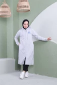 Yazı Baskılı Fermuarlı Kapşonlu Uzun Sweat - 03081.008 - Gri - 2