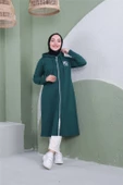 Yazı Baskılı Fermuarlı Kapşonlu Uzun Sweat - 03081.021 - Nefti - 2