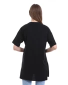 Vera Kısa Kollu Yırtmaçlı Sade Basic Tunik - 04012.003 - Siyah - 5
