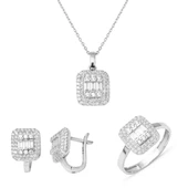 14 Ayar Beyaz Altın Baget Set thumbnail 1