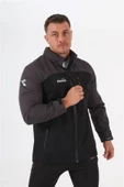 Diadora Elite - Erkek Siyah-Gri Su Geçirmez Spor Yağmurluk - 44YĞM10ELT - 2