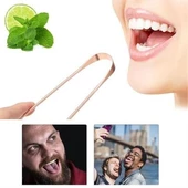 Dil Plak Temizleme Aleti Bakır Oil Pulling Yağ Çekme Dil Fırçası Sıyırıcı Dil Kaşığı - 6