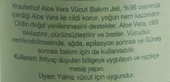 Krauterhof Aloe Vera Vücut Bakım Jeli 100 ml thumbnail 2