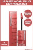 Maybelline Superstay Ruj Vinyl İnk Kalıcı Likit Parlak - 15 Peachy thumbnail 2