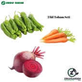 Bursa Tohum Nantes Scarlet Havuç - Trilob Üç Burun Tipi Köy Biberi - Pancina Kırmızı Pancar 3lü Tohum Seti - 1