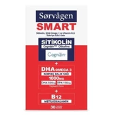 Sorvagen Smart Sitikolin DHA Omega 3 ve B12 30 Kapsül thumbnail 2