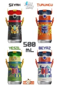CocoSmile Özel Kutulu 500 ML Pipetli Çelik Termos -Boyun Askılı- 4 Farklı Robot Modeli  cs0001 - 4