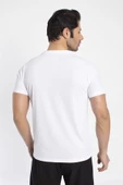 Crozwise V Yaka Erkek Beyaz Spor T-shirt - 7136-04 - 3