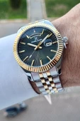 Daniel Klein DKISTE1012 Kadranı Yeşil Kordonu Gold Gümüş Renk Hediye Paketli Takvim ve Günlü Erkek Kol Saati - 1