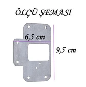 Dolap Kapak Taş Menteşe Tamir Sacı Pratik Onarım Kiti Krom Metal Yuva Tablası 6.5 x 9 cm (12 ADET) - 2