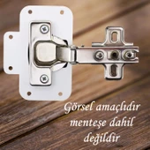 Dolap Kapak Taş Menteşe Tamir Sacı Pratik Onarım Kiti Beyaz Metal Yuva Tablası 6.5 x 9 cm (4 ADET) - 4