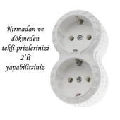 2'Li Topraklı Çoklu Grup Priz Çoğaltma İkili Fiş Piriz - 2