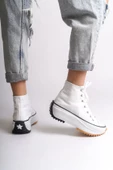 ROMA Bağcıklı Ortopedik Taban Kadın Sneaker Ayakkabı BT Beyaz - 3