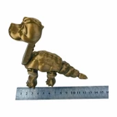 3D Hareketli Oyuncak Brakiyozor (Brachiosaurus) Dinozor - Altın Kahve - 7