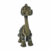 3D Hareketli Oyuncak Brakiyozor (Brachiosaurus) Dinozor - Altın Kahve - 4