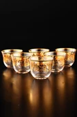 Digithome Gawa Tea Glass Set of 6 Handles 18 Parça Cam Çay Bardak Seti Takımı Gold Yaldızlı – C320.004 - 3
