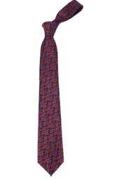 Cengiz İnler Geometrik Desen Mendilli Mikrofiber Erkek Kravat - 8