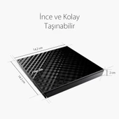 ASUS DVD SDRW-08D2S-U LITE SLIM USB 2.0 SİYAH - 6