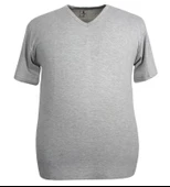 5 Adet Büyük Beden V Yaka Fanila Atlet Gri - 3