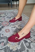 10 1900 Topukla Kadın Toka Detaylı 3 cm Topuklu Loafer Günlük Ayakkabı - 2