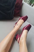 10 049 Topukla Kadın 6 cm Topuklu Loafer Günlük Ayakkabı - 1