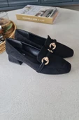 10 1900 Topukla Kadın Toka Detaylı 3 cm Topuklu Loafer Günlük Ayakkabı - 11