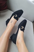 10 1900 Topukla Kadın Toka Detaylı 3 cm Topuklu Loafer Günlük Ayakkabı - 9