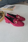 10 1900 Topukla Kadın Toka Detaylı 3 cm Topuklu Loafer Günlük Ayakkabı - 3