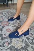 10 1900 Topukla Kadın Toka Detaylı 3 cm Topuklu Loafer Günlük Ayakkabı - 6