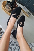 10 1900 Topukla Kadın Toka Detaylı 3 cm Topuklu Loafer Günlük Ayakkabı - 12