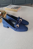 10 1900 Topukla Kadın Toka Detaylı 3 cm Topuklu Loafer Günlük Ayakkabı - 7