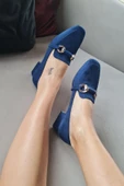 10 1900 Topukla Kadın Toka Detaylı 3 cm Topuklu Loafer Günlük Ayakkabı - 5
