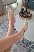 036  4467 Topukla Kadın Taşlı 6 cm İnce Topuklu Abiye Ayakkabı - 4