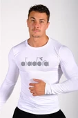 Diadora Soloben - Erkek Beyaz Uzun Kollu Spor T-shirt - TSRT-ZN - 2